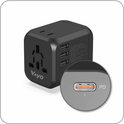 ปลั๊กยูนิเวอร์แซล 3 USB-A + 1 USB-C ปลั๊กยูนิเวอร์แซล 3 USB-A + 1 USB-C