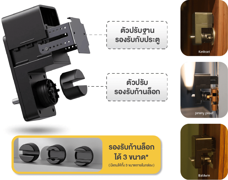 ล็อกประตูอัจฉริยะ ก้านล็อกที่หลากหลาย